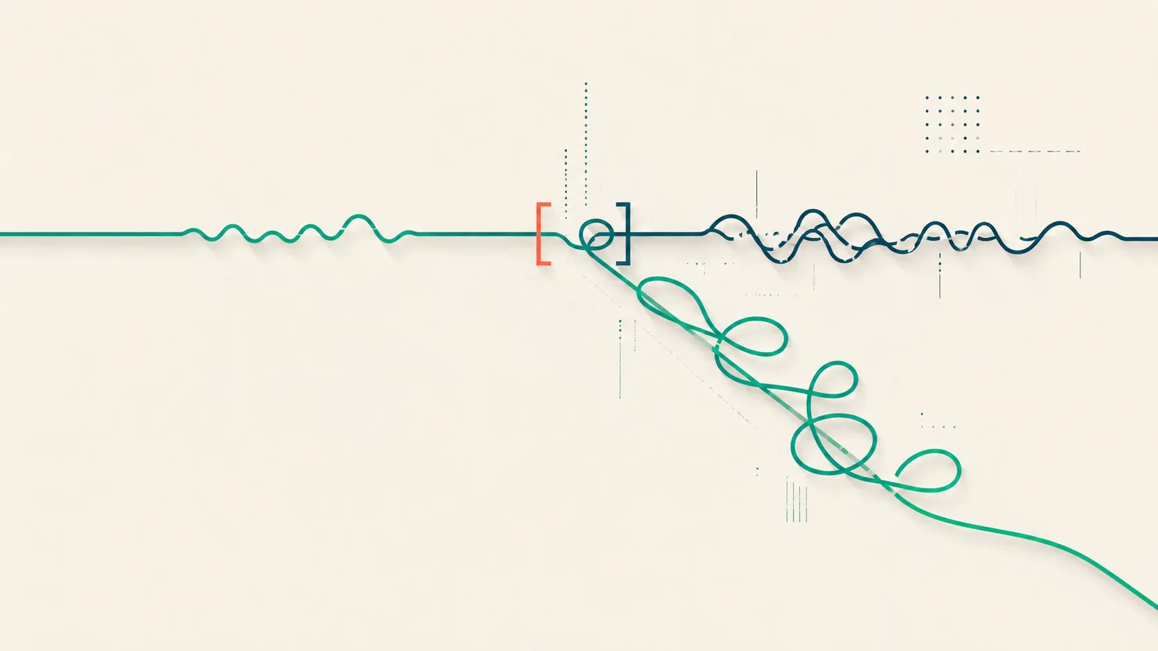 A speech thread that visibly derails onto a tangent, illustrating disordered thought, language, and communication.